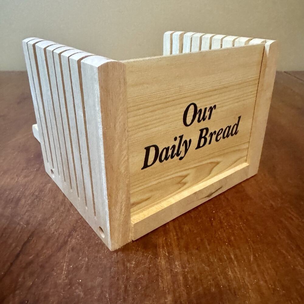 Norpro Our Daily Bread Hardwood Bread Slicer Guide Vintage Wooden Large